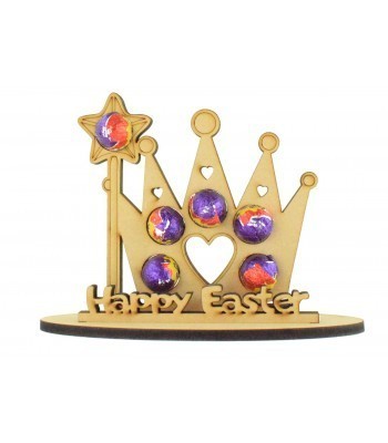 6mm Princess Crown Shape Mini Creme Egg Holder on a Stand - Stand Options